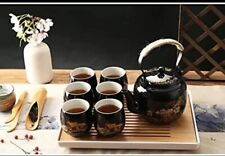Dujust Stainless Infuser Porcelain Japanese Black Tea Set with Teapot Cups Tray picture