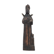 Hand Carved Guatemalan Folk Art, Wooden Saint Francis Sculpture, Religious Home picture