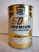 Rare Vintage Gurley Refining 500 Premium Motor Oil Can 1 Full Quart Memphis TN picture