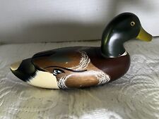 Vintage Hand Carved and Painted Wooden Mallard Duck  Decor 10