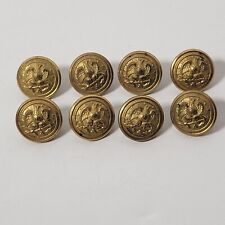 Lot of 8 Vtg US Navy Buttons Eagle Anchor Brass Mid-Century Approx. 75