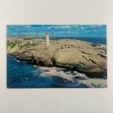 Postcard Canada Nova Scotia Peggy's Cove Lighthouse Head Light 1960s Chrome picture