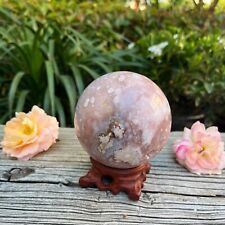 2.2LB 3.2'' Natural Pink Amethyst Sphere Ball Quartz Rock Crystal Energy Decor picture