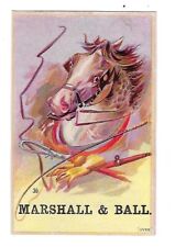 c1890 Victorian Trade Card Marshall & Ball Clothiers, Horse & Swords picture