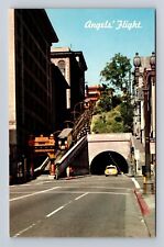 Los Angeles CA-California, Angel's Flight Shortest Railway, Vintage Postcard picture
