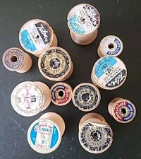 Lot of 12 Vintage Wooden Sewing Thread Empty Spools for Arts and Crafts Projects picture