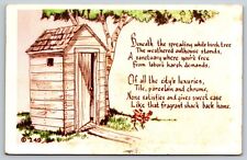 Postcard Kromekolor Comic Card Outhouse Posted 1951 picture