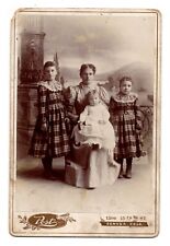 CIRCA 1890s CABINET CARD POST MOTHER WITH HER DAUGHTERS DENVER COLORADO picture