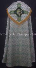 Metallic GREEN COPE & Stole Set wt IHS embroidery,capa pluvial,chape,far fronte picture