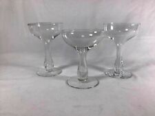 antique clear wine glasses thick stem set of 3  picture