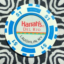 Harrah's $1 Del Rio Laughlin, Nevada Poker Gaming Casino Chip KQ32 picture