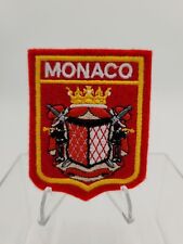 Monaco Coat of Arms Jacket Patch House of Grimaldi Travel Souvenir Vintage picture