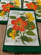 Vintage Bridge Player's Tally Cards Handmade Set of  Felt Covers picture