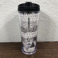 2009 Starbucks Insulated Tumbler w/ Lid Polar Bear Christmas Tree Winter Clear picture