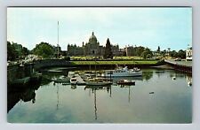 Victoria-BC, Inner Harbor and Parliament Building, Vintage Postcard picture
