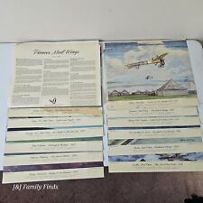 RARE Aviation Lithograph Set COMPLETE 1-12 US Mail Wings Planes Charles Hubbell picture