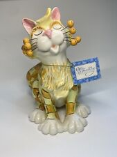 Vintage Estate Amy Lacombe Tango Yellow Cat Checker Pattern #86164 Willits picture