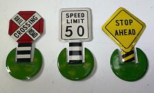 Vtg Tin Litho Metal Train Traffic Signs “RR X-STOP- Speed Limit” Ray Rohr picture