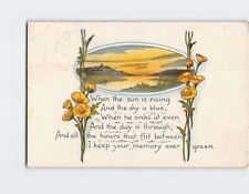 Postcard Greeting Card with Poem and Flowers Art Print picture