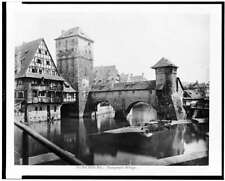 Photo:Nuremburg. Hangman's Bridge,Germany,1860's,towers picture