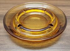 Vintage Glass Amber Brown Ashtray  Approx. 6.5 Inches picture