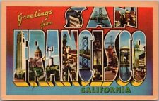 c1940s SAN FRANCISCO California Large Letter Postcard Longshaw Linen / Unused picture