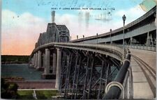 Louisiana LA New Orleans Huey P Long Bridge Postcard Old Vintage PM  1942 picture