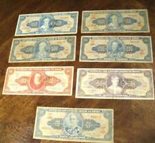 Lot of 7 Brazil Cruzeiros Banknote Bill collection.2,870 Total. picture