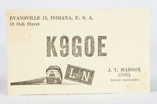 1957 Amateur Ham Radio QSL Locomotive Card Evansville Indiana K9GOE JT Maddox picture