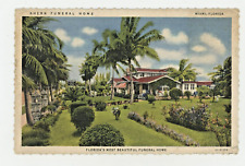 Vintage Postcard  FLORIDA AHERN FUNERAL HOME MIAMI  LINEN UNPOSTED TEICH picture