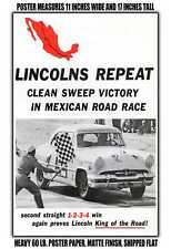 11x17 POSTER - 1953 Lincoln in Mexican Road Race Carrera Panamericana picture