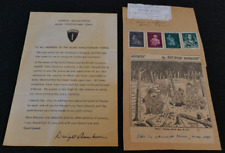 WWII US Army SHAEF Letter Eisenhower Command VE DAY & Scrap Book Page, Scarce picture