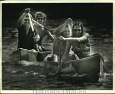 1986 Press Photo Pearl River Canoe Race-Paddling For Muscular Dystrophy picture