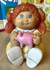 Vintage 1983 Cabbage Patch Kid Piggy Bank, Doll w/ Red Hair and Pig CPK picture