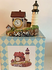 Vintage Lighthouse Resin Handpainted with Quartz Clock picture