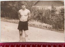 Shirtless Man Beefcake Handsome Affectionate Guy Gay Interest Vintage Photo picture