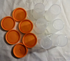 Tupperware Sheer MIDGETS 2 oz  Set  6 Orange Seals Lids NEW picture