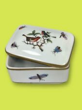 Herend Hungary Rothschild Bird Handpainted Porcelain Vintage Trinket Box 7876 picture
