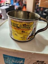 Vintage Arkansas Tin Mug Cup  Home of Razorback Little Rock Hot Springs  picture