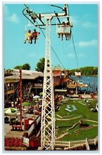 c1950's Indiana Beach Sky Ride Lake Shafer Monticello Indiana IN Postcard picture