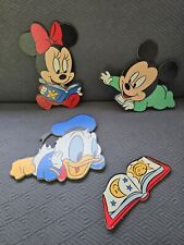 Vintage Disney Nursery Wall Decor Wood Composite Mickey Minnie Donald Reading picture