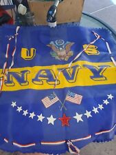 WWII USN Navy Homefront Souvenier Wool Service 2'x2' Wall Hanger Mural L@@K picture
