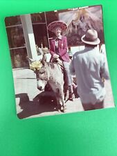 Vintage Photograph American Tourist In Mexico Donkey Sombrero Square picture