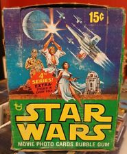 Vintage 1977 Topps Star Wars Series 4 (Green) Empty Display Box & 2 NM Wrappers  picture
