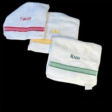 Vintage 100% Cotton Workout Towels, Swim, Bike, Run Great Gift picture
