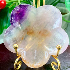 124G Natural Beautiful Colours Fluorite Crystal Carving Bowl Healing picture