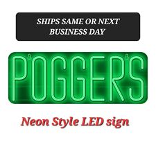 POGGERS Green Neon Style LED Light Sign Kids Game Room Decor Twitch PogChamp USA picture