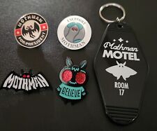 Mothman Lot Enamel Pin Lot Of 4 And 1 Hotel Keychain picture