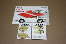 1996 Last C4 Corvette Post Card and Lapel Pin Collection picture