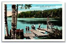Manitowish Wisconsin ~ VOSS BIRCHWOOD LODGE ~ Swimmers at dock camp picture